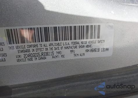 2018 Dodge Grand Caravan Gt from USA, damaged, VIN 2C4RDGEG5JR336115